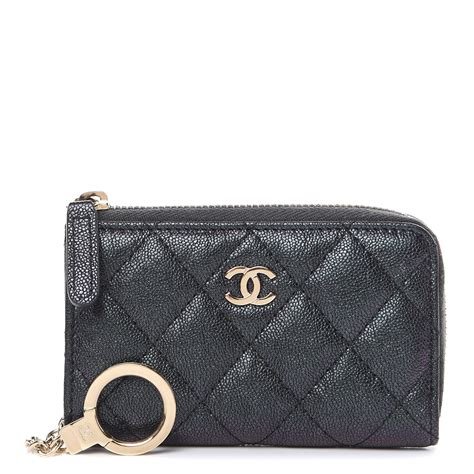 chanel bag keyring|Chanel zipped key holder.